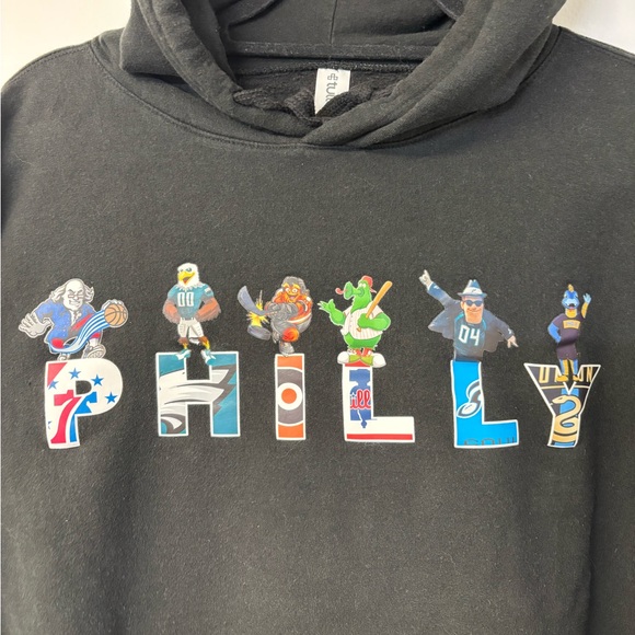 CUSTOM - PHILLY Sports Mascot Hoodie 'Black' - Size Large Unisex - Picture 1 of 5